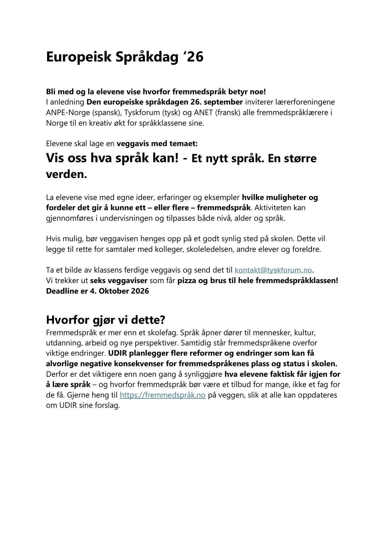 Forhåndsvisning av førstesiden i lærerarket